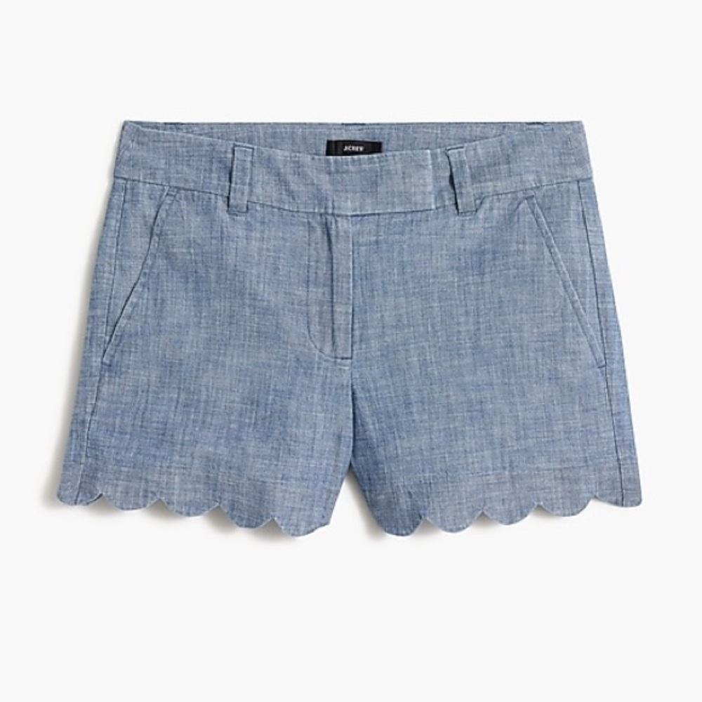J. Crew factory Chambray Shorts Scalloped Hem